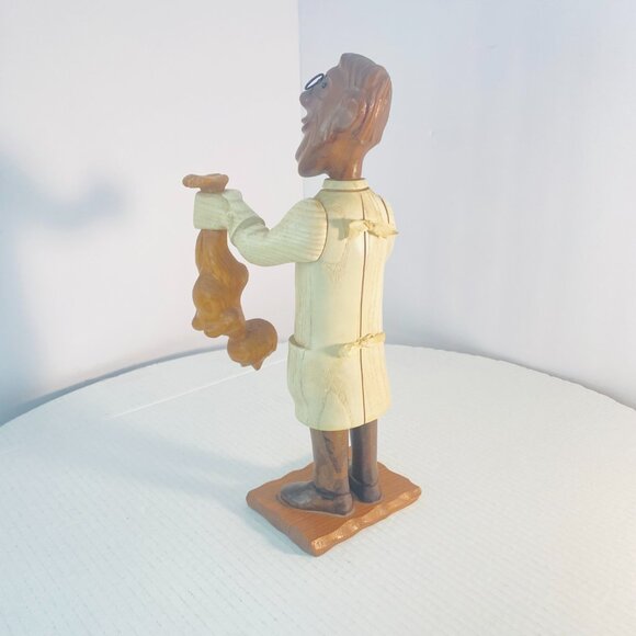Vintage ROMER Italian Sculpture in Carved Wood12"-Pediatrician with Newborn Baby - Picture 8 of 17